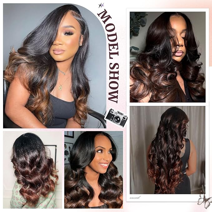 Ombre 5x5 Lace Closure Body Wave Chestnut Brown T1B/2/30 5x5 Transparent hd Lace Closure 100% Real Human Hair 16 Inch 150% Density