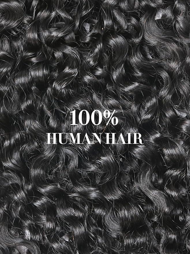 LUVME Burmese Curly Clip in Hair Extensions Real Human Hair Messy Curly Clip Ins Fullness with 2 Pack for Women Brazilian Remy Human Hair Natural Black 135g 24Inch