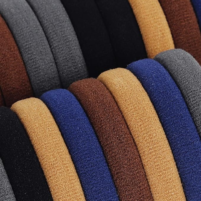 40pcs Large Hair Ties for Thick and Curly Hair, Seamless Hair Bands Soft Ponytail Holders 2.2inches (Neutral Colors)