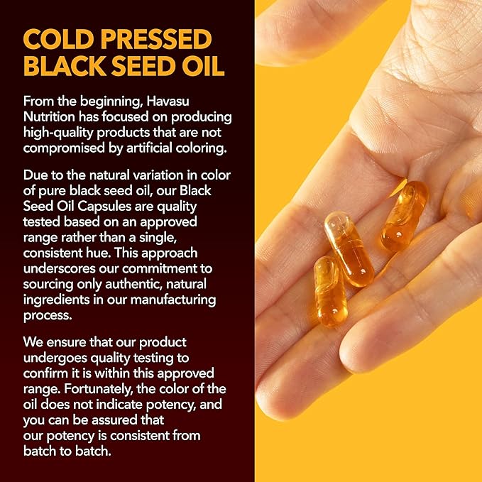 Cold Pressed Black Seed Oil Capsules - 1500mg Black Cumin Supplement for Immune Function, Digestive Support & Overall Health - Hair & Skin Superfood - Nigella Sativa - 1 Month Supply, Unflavored