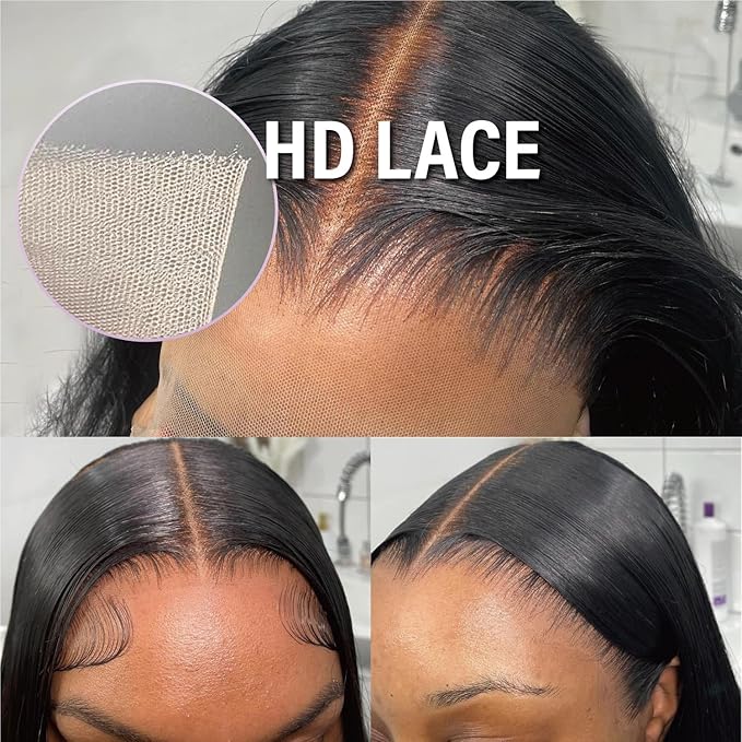 Human Hair Wig 13x6 Body Wave Lace Front Wigs Pre Plucked 200 Density HD Transparent Lace Frontal Wigs Human Hair Glueless Wigs for Women Bleached Knots 26inch