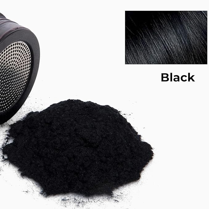 Hair Powder For Thinning Hair. Makes Thin Hair Look 10X Fuller, Covers Bald Spot Instantly. All-Natural Hair Building Fiber. Trial Size (10-Day Supply). Black