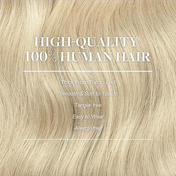 GOO GOO Clip in Hair Extensions Real Human Hair, Remy Human Hair Extensions Clip ins for Women, Natural Human Hair, 24inch 150g 9Pcs, #60A Platinum Blonde