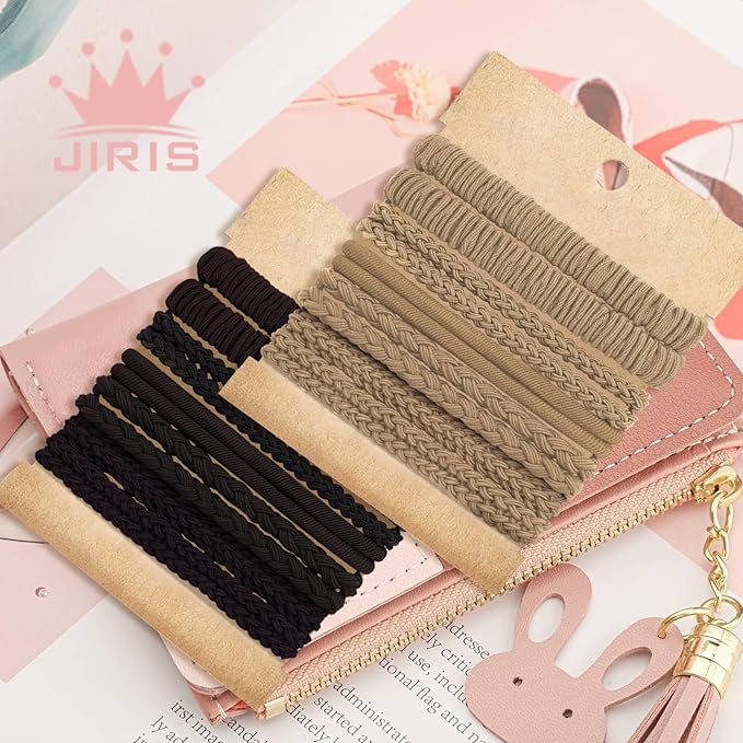 JIIRS 20PCS Boho Hair Ties,Elastic Bracelets,Elastic Hair Ties, Hair Bands For Ponytails,Ponytail Holder for Thick or Thin Hair,Boho Hair Bracelets No-Damage For Daily Life, Sport, Working(Set5)