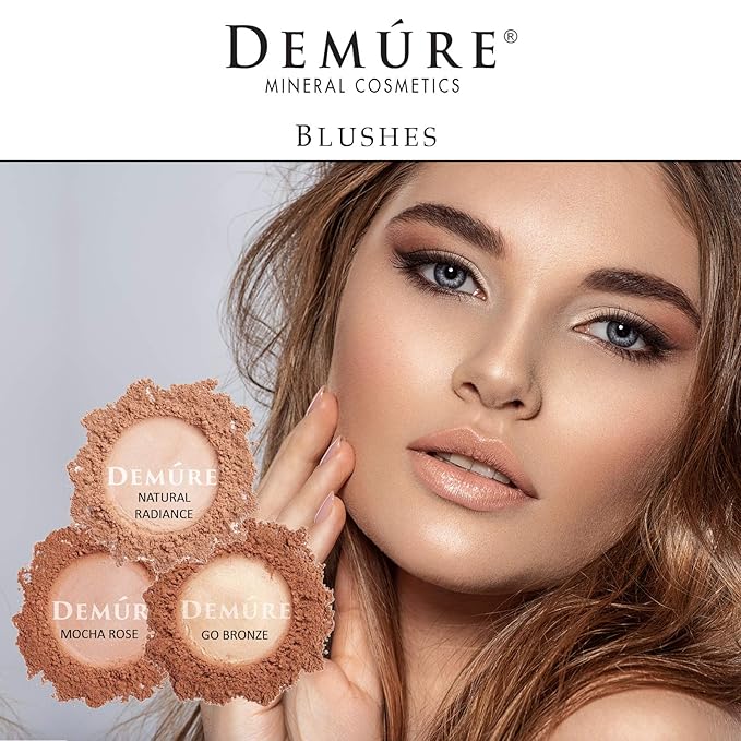 Demure Go Bronze Mineral Blush Powder, Loose, Natural, Professional, Cruelty-Free Makeup