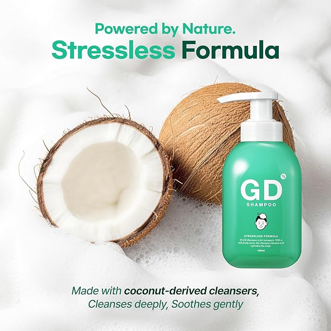 TS GD Shampoo for Teens | Korean Anti-Dandruff Shampoo for Oily & Itchy Scalp | Fruity Allergy-Free Scent | Sulfate-Free Gentle Hair Care (14.1 Oz)