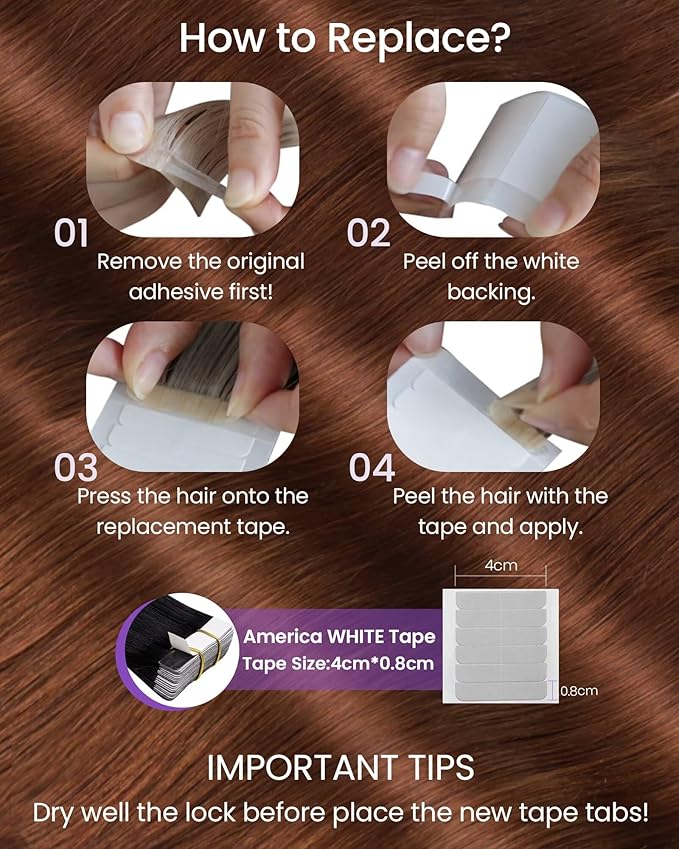 LaaVoo Tape in Extensions Human Hair Auburn Brown Hair Extensions Tape in Seamless Tape on Hair Extension Soft Hair 14inch 40pcs 100g