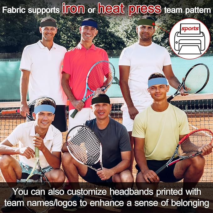 10 PCS Headbands for Women - Fashion Non Slip Cotton Headbands for Women and Men Perfect for Sports and Outdoor Activities in Summer,Including Running, Yoga, Cycling, Gym Workouts