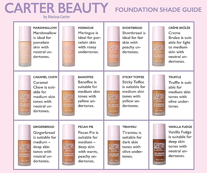 Carter Beauty By Marissa Carter Full Measure HD Foundation, Full Coverage Matte Formula - Water-Based, Soft Skin Perfector - Vegan And Cruelty Free, Paraben And Sulfate Free - Creme Brulee - 1.01 OZ