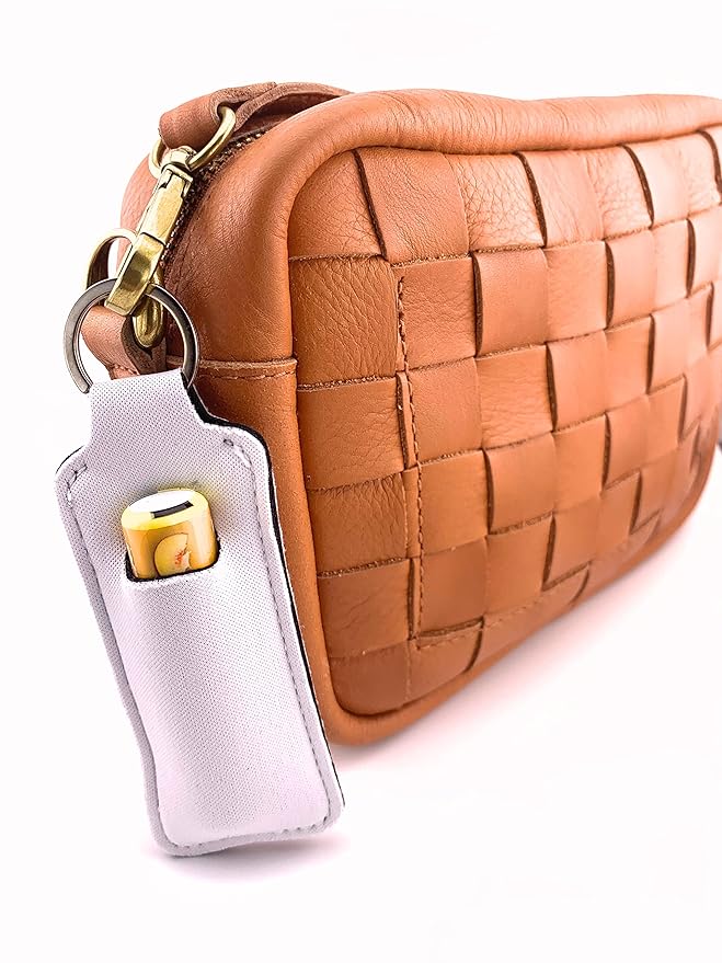 Peaches and Cream Chapstick 3-Pack. Includes Bonus Lip Balm Holder Keychain (White). Limited Edition Flavor from the Chapstick I Love Summer Collection, Unique Gift Bundle from Tiny Seed