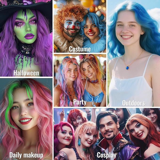 Temporary White Hair Color Spray – 1-Day Washable Hair Color for Women Kids Men, Fun Hair Spray for Halloween, Cosplay, Costumes, Parties, Festivals, Crazy Hair Day, DIY Hair Looks