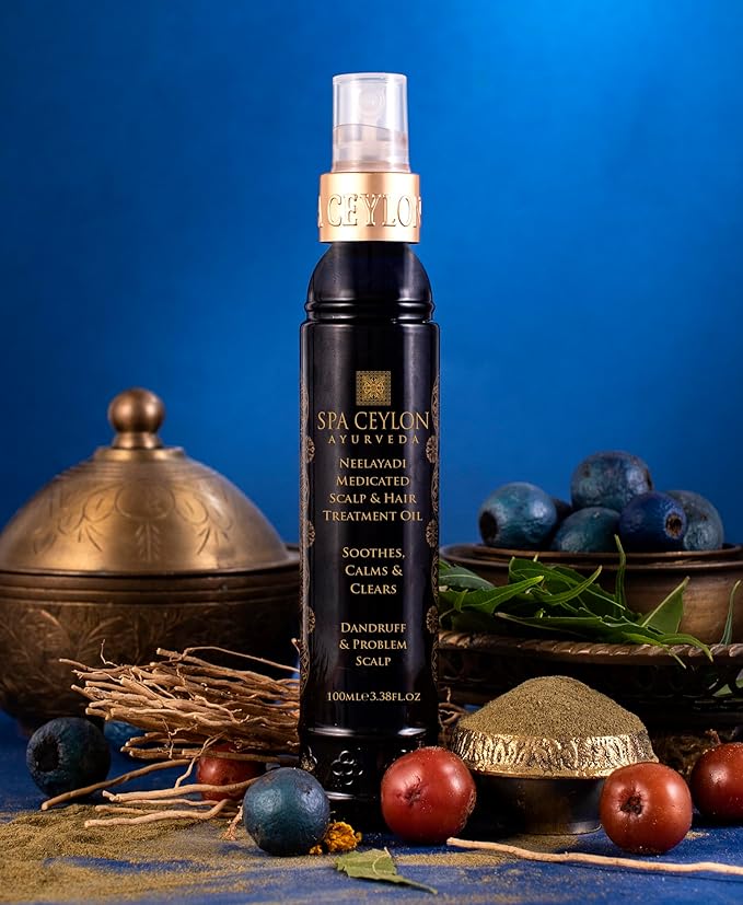 SPA CEYLON Neelyadi Medicated Scalp & Hair Treatment Oil | For Dandruff and Problem Scalp | Ayurvedic Ingredients