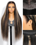 Arabella 13x6 Balayage Wig Human Hair Glueless Wigs Human Hair Pre Plucked Pre Cut 13x6 Ear to Ear Full HD Lace Front Wigs 210% Density 1B/27 Straight Wig Drawstring Wig Human Hair 22 Inch