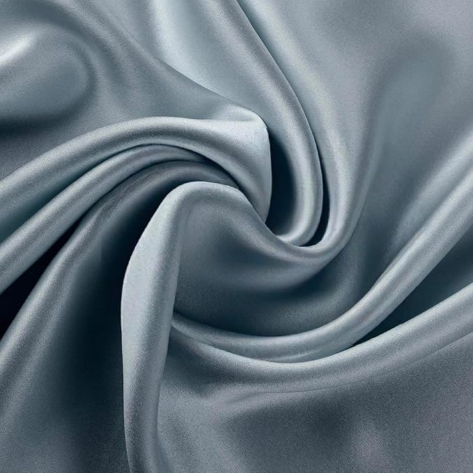 ALASKA BEAR Silk Pillowcase for Hair and Skin, Set of 2 Pure Genuine 22 Momme Mulberry Silk Pillow Cases King Size for Bliss Sleep Better Than Poly Satin, Zipper Closure(2pc, HazeBlue)