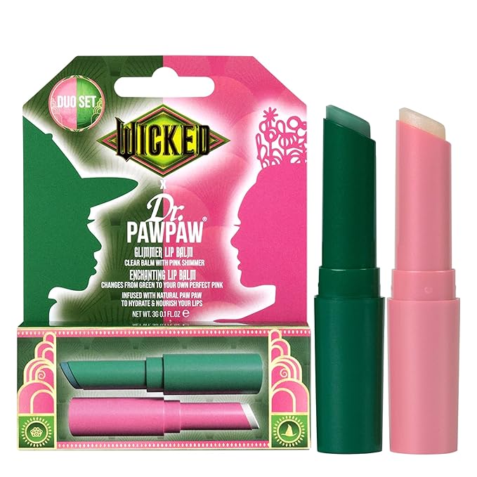 Dr. PawPaw Wicked Enchanting & Glimmer Lip Balm Duo - Moisturizing, Tinted Lip Balm for Women - Vegan, Nourishing, Hydrating - 2 pc