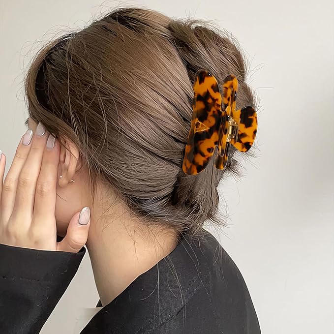 Birthday Gifts for Girls - Tortoise Shell Acrylic Letter Hair Clips, Monogram Hair Claw Alphabet Large Hair Clip, Fashion Glitter Claw Clips, Teen Girl Gifts Trendy Stuff, Letter C