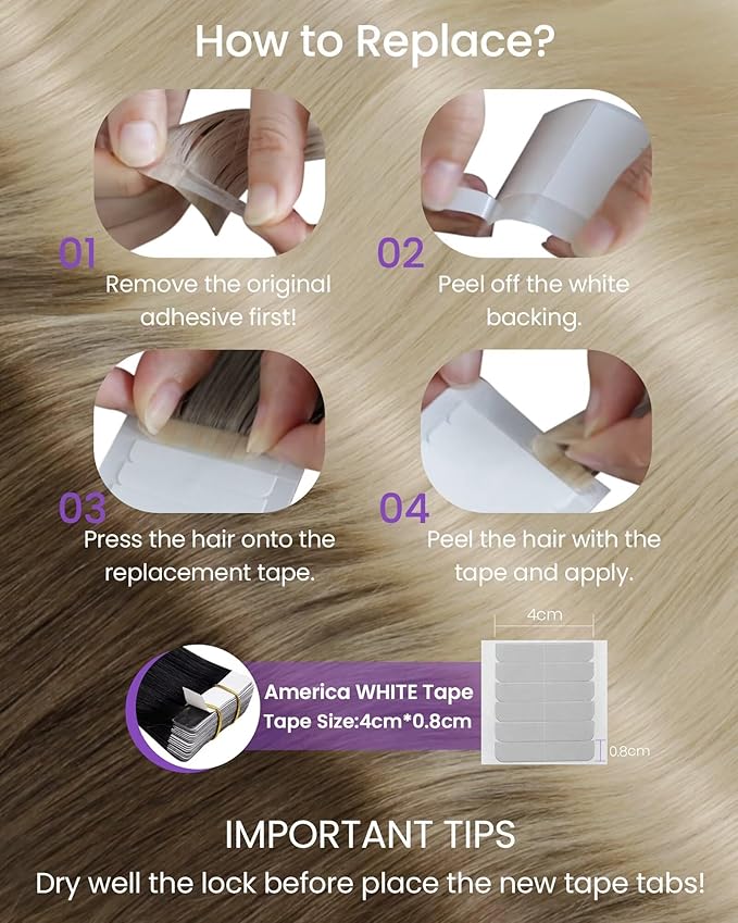 LaaVoo Tape in Hair Extensions Human Hair Light Brown Fading to Light Blonde Tape in Human Hair Extensions Seamless Tape on Hair Extension Silky Straight Hair 12inch 20pcs 30g