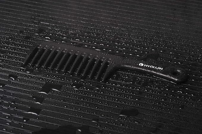 HYOUJIN Black Large Wide Tooth Detangler Paddle Brush - Best Styling Comb for Curly, Wet, Long Hair