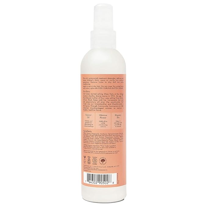 SheaMoisture Detangler Conditioner, 8 oz, Pack of 2 | Kids | Curly Hair | Coconut and Hibiscus | Extra Moisturizing