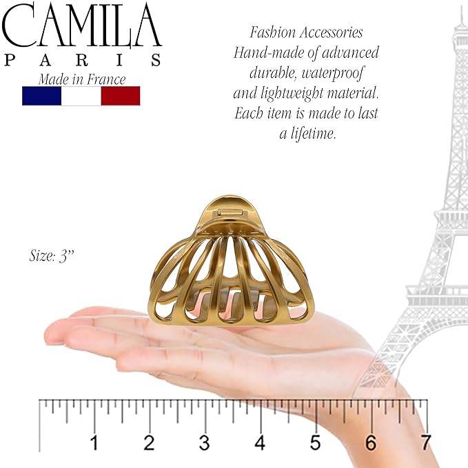 Camila Paris CP3052-CP3051 French Octopus Hair Clip for Women for Thick Volume Hair, Girls Hair Claw Clips Jaw Fashion Durable Styling Hair Accessories for Women, Strong Hold Grip, Made in France