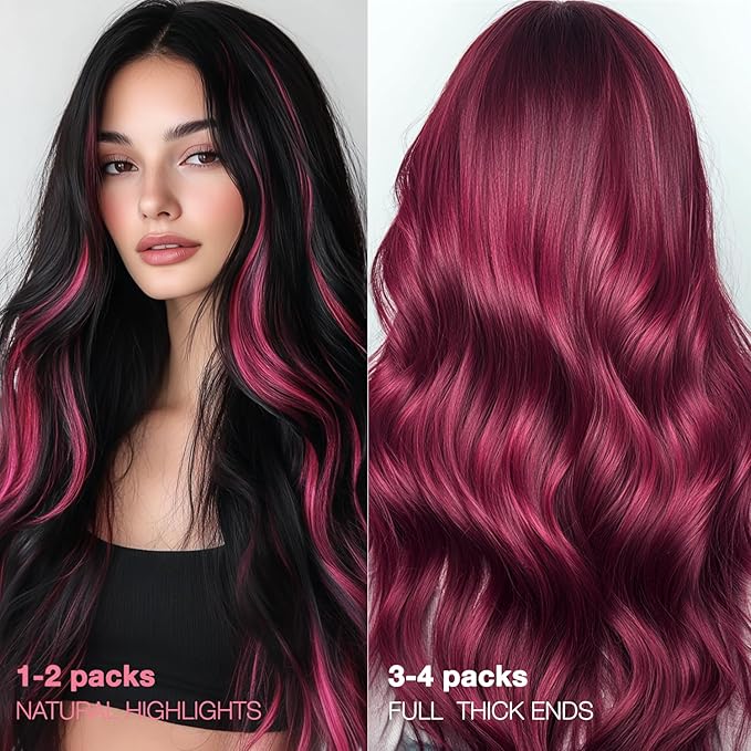 GOO GOO Tape in Hair Extensions Human Hair, Burgundy Red, 12inch 20g 10pcs, Colored Tape ins Human Hair Extensions, Silky&Soft Invisible Tape Ins, Hair Highlighted for Party