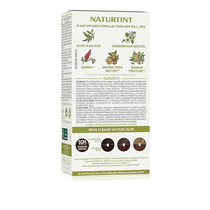 Naturtint 5GM Chocolate Chestnut Permanent Hair Color (Pack of 6), Ammonia Free, Vegan, Cruelty Free, up to 100% Gray Coverage, Long Lasting Results (Packaging may vary)