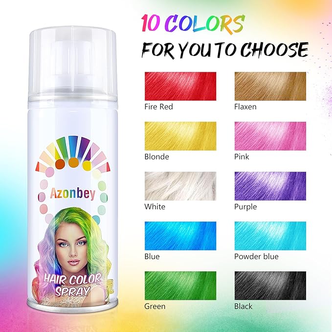 Halloween Hair Spray,Temporary Hair Color Spray for Women Kids Men,Washable Hairspray,Colored Hair Spray,Color Hairspray for Halloween,Party,Cosplay,Christmas Day (#White)