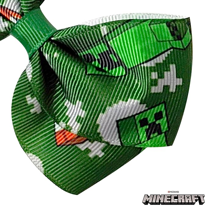 LUV HER Minecraft Kids Hair Bows - 7 Pcs 4 Inch Bundle - Hair Accessories Gift Set - Hair Bows for Kids - Multicolor Hair Clip with Alligator Clip - Ages 3 +