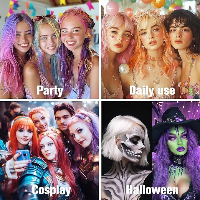 Black Temporary Hair Color Spray for Women Men kids– One Time Use Washable Temporary Hair Spray for Halloween, Cosplay, Parties & Daily Styling