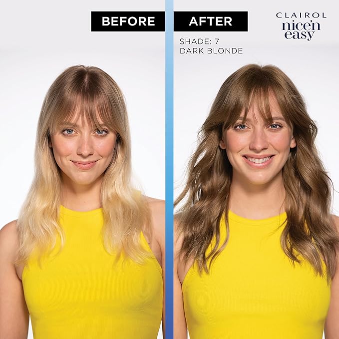 Clairol Nice'n Easy Permanent Hair Dye, 7A/7C Dark Ash Blonde Hair Color, Pack of 1