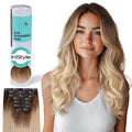 Irresistible Me Real Human Hair Extensions Clip Ins – 100% Human Hair Clip In Extensions for Length & Volume – Invisible Extension – Heat Resistant & Dyeable – Dirty Blonde Rootmelt, 20 Inches