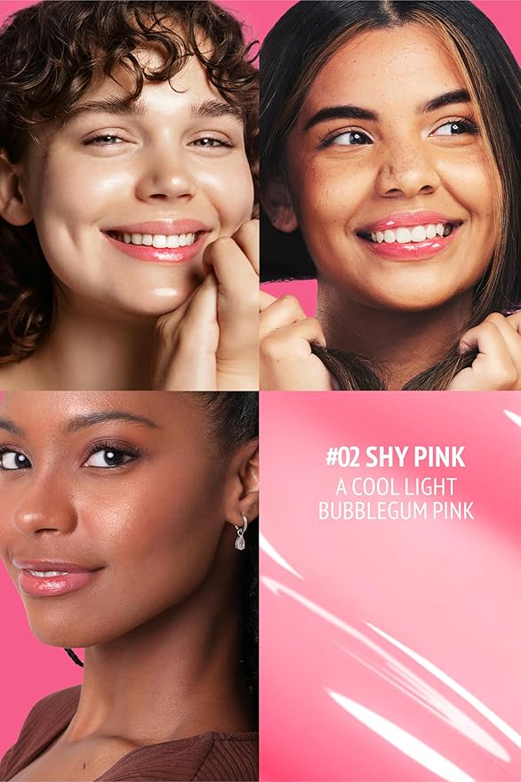 Veganize Collagen Lip Glass Balm | Hydrating Lip Balm in 9 Vibrant Colors | Moisturizing Lip Care Infused with Collagen Jelly Magic | No Animal Trial Lip Balm 0.06 oz (No. 2 Shy Pink)