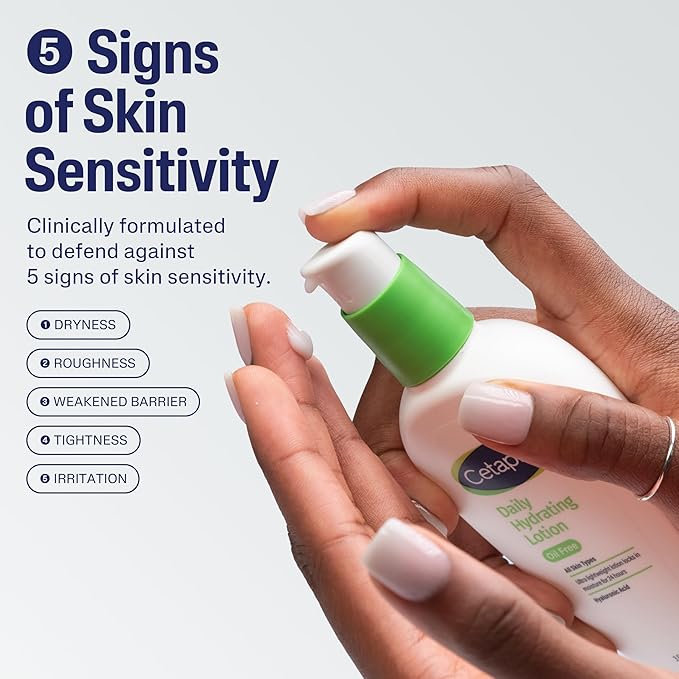 Cetaphil Daily Hydrating Lotion for Face, With Hyaluronic Acid, 3 fl oz, Lasting 24 Hour Hydration, for Combination Skin, No Added Fragrance, Non-Comedogenic