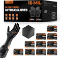 HEAVY DUTY 10 Mil Nitrile Gloves Disposable Rubber Cooking Gloves Industrial Raised Diamond Texture,Latex Free 1000PCs