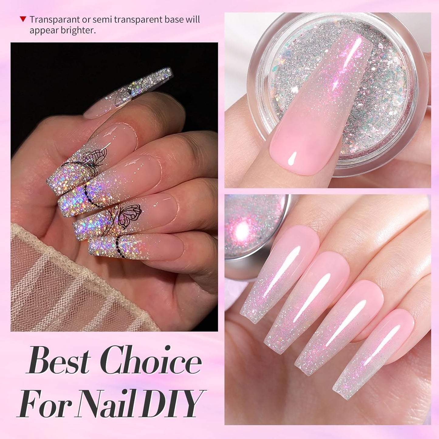 Born Pretty Auroras Reflective Glitter Nail Powder Chameleon Polarized Sparkling Shiny Nail Glitter Holographic Flakes Dust Shiny Powder Pigment Nail Supplies for Nail Art Manicure DIY Design