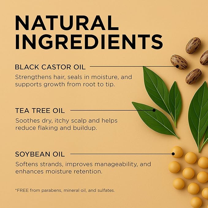 African Pride Black Castor Miracle Hair & Scalp Sealing Oil – Hair Oil with Black Castor, Tea Tree & Soybean Oil for Moisture Lock, Scalp Relief & Growth Support | 6oz