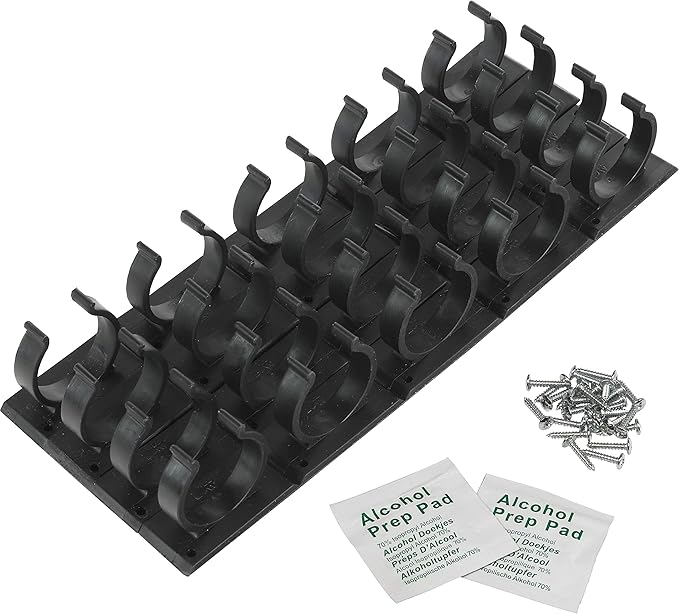 Simple Houseware 20 Spice Gripper Spice Accessories Spice Organizer- 4 Strips, Holds 20 Jars, Black