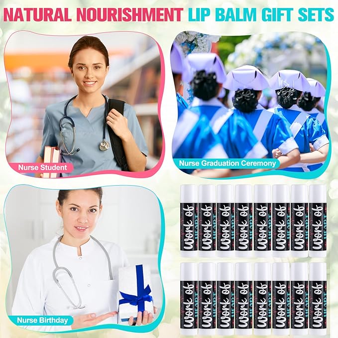 24 Pcs Nurse Appreciation Gifts Bulk Lip Balm Bulk for Women Nurses Thank You Gifts Honey Flavor Lip Balm Nursing Doctor Gifts for Nurse Week Graduation