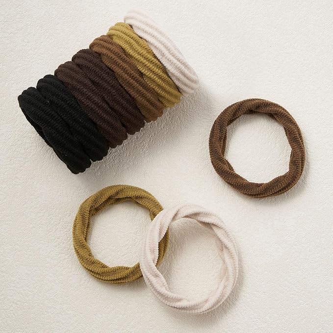 10 Pcs No Damage Hair Ties Thick Hair Elastic Rubber Bands Hair Accessories Scrunchies Seamless for Women