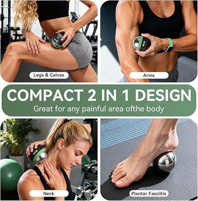 iECO Cryosphere Cold Massage Roller Ball - Massage Ball for Cold & Heat Relief, Myofascial Release, Trigger Point Therapy, Muscle Knots - Deep Tissue Ice Massager