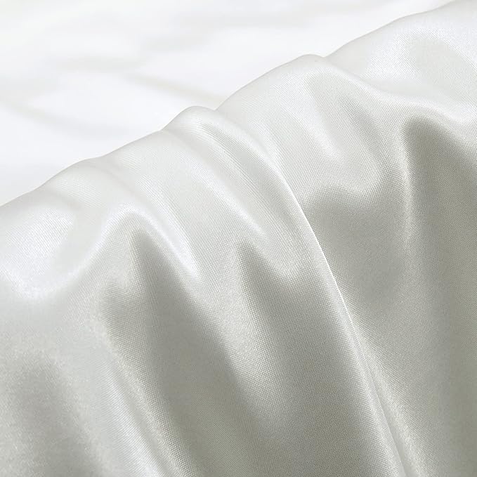 Aormenzy Satin Body Pillow Cover Set of 2, 20x54 Inches White Body Pillow Case for Adults, Silky Soft & Cooling with Envelope Closure