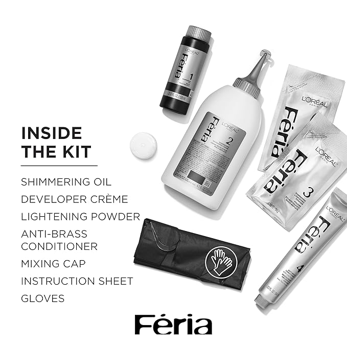 L'OrÃƒal Paris Feria Multi-Faceted Shimmering Permanent Hair Color, 205 Bleach Blonding (Extra Bleach Blonde), Pack of 1 kit Hair Dye