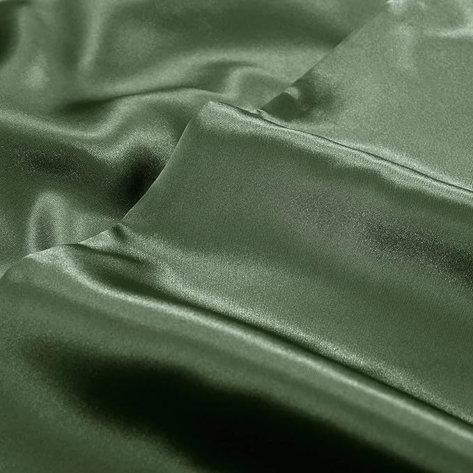 Aormenzy Satin Body Pillow Cover Set of 2, 20x54 Inches Woodland Green Body Pillow Case for Adults, Silky Soft & Cooling Body Pillow Pillowcase with Envelope Closure