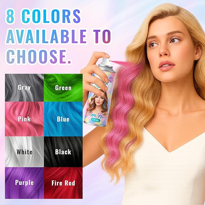 Temporary Black Hair Color Spray – 1-Day Washable Hair Color for Women Men Kids, Hair Spray for Halloween, Cosplay, Costumes, Parties, Festivals, Daily Styling