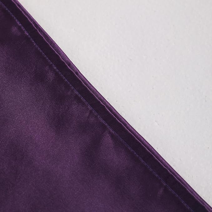 NTBAY 2 Pack Satin King Pillowcases for Hair and Skin, Luxurious and Silky Pillow Cases with Envelope Closure, 20x36 Inches, Eggplant Purple