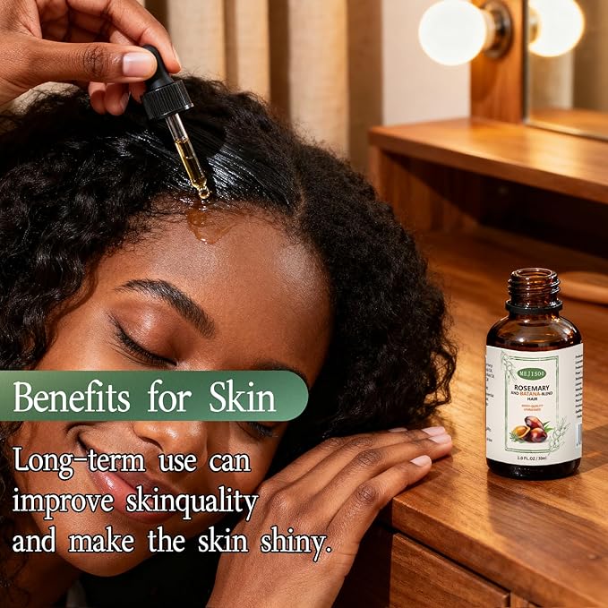 2 Pack Organic Batana Rosemary Oil for Hair Growth & Anti-Hair Loss, 2PCS 1 fl oz Natural DHT Blocker Scalp Treatment for Thinning Hair, Nourishing Dry Scalp & Strengthening Follicles