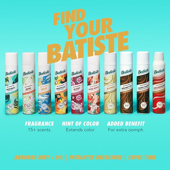 Batiste Dry Shampoo for Blonde Hair, Refresh Hair and Absorb Oil Between Washes, Waterless Shampoo for Added Hair Texture and Body, 5.71 oz