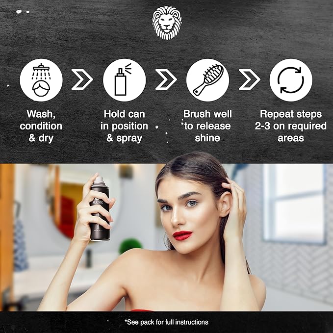Mane Hair Thickening Spray & Root Touch Up, Seal & Control Combo Pack, Instantly Thicker Hair for Men & Women, Fill in Hairlines and Hide Thinning and Fine Patches - Light Brown, 12 Colors (6.76 oz)