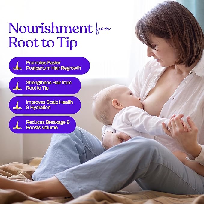 Mama’s Select Postpartum Hair Loss Vitamins – Reduce Shedding, Restore Thickness, Shine, & Strength – Supports Hormonal Balance, Cellular Renewal & Scalp Health – Treatment Is Safe for Breastfeeding