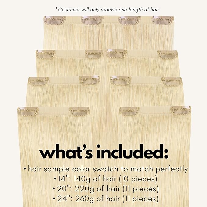 Irresistible Me Real Human Hair Extensions Clip Ins – 100% Human Hair Clip In Extensions for Length & Volume – Invisible Extension – Heat Resistant & Dyeable – Platinum Blonde, 20 Inches